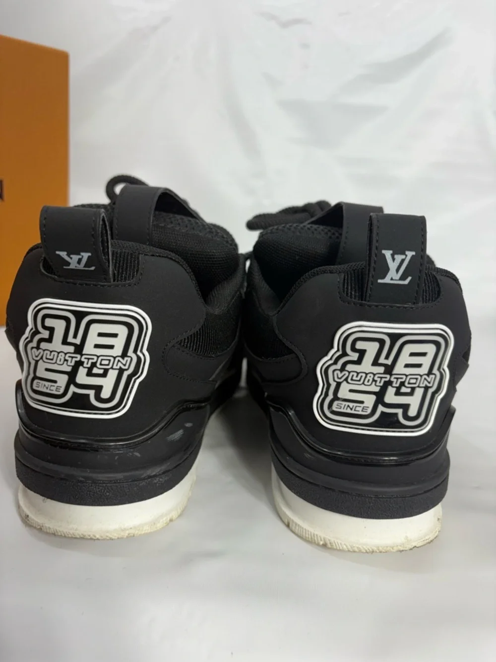 1 to 1Louis Vuitton Black and White Monogram Athletic Sneakers - Picture 4 of 6
